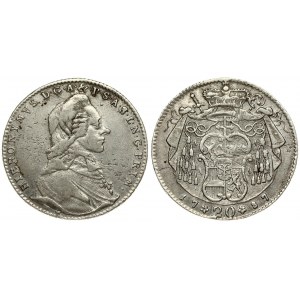 Austria Salzburg 20 Kreuzer 1787 M Hieronymus (1772-1803). Obverse: Bust right. Obverse Legend: HIERONYMVS D • G • A • ...