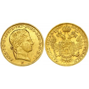 Austria 1 Ducat 1848E Ferdinand I (1835-1848). Obverse: Laureate portrait facing right. Reverse...