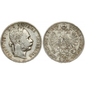 Austria 1 Florin 1879 Franz Joseph I(1848-1916). Obverse: Laureate head right. Reverse: Crowned imperial double eagle...