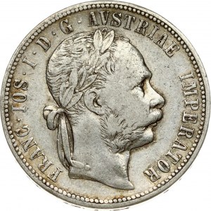 Austria 1 Florin 1879 Franz Joseph I(1848-1916). Obverse: Laureate head right. Reverse: Crowned imperial double eagle...