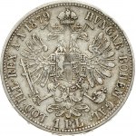 Austria 1 Florin 1879 Franz Joseph I(1848-1916). Obverse: Laureate head right. Reverse: Crowned imperial double eagle...