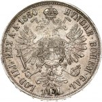 Austria 1 Florin 1880 Franz Joseph I(1848-1916). Obverse: Laureate head right. Reverse: Crowned imperial double eagle...