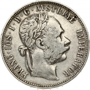 Austria 1 Florin 1882 Franz Joseph I(1848-1916). Obverse: Laureate head right. Reverse: Crowned imperial double eagle...
