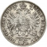 Austria 1 Florin 1882 Franz Joseph I(1848-1916). Obverse: Laureate head right. Reverse: Crowned imperial double eagle...