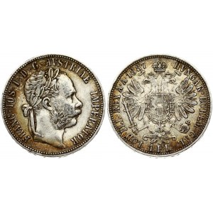 Austria 1 Florin 1887 Franz Joseph I(1848-1916). Obverse: Laureate head right. Reverse: Crowned imperial double eagle...