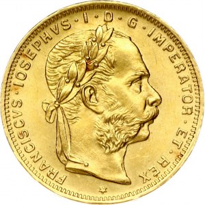 Austria 8 Florins-20 Francs 1892 Restrike. Franz Joseph I(1848-1916). Obverse: Laureate head right; heavy whiskers...