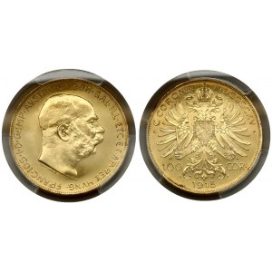 Austria 100 Corona 1915 Restrike. Franz Joseph I(1848-1916). Obverse: Head right. Obverse Designer: Stefan Schwartz...