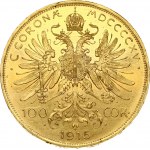 Austria 100 Corona 1915 Restrike. Franz Joseph I(1848-1916). Obverse: Head right. Reverse: Crowned double eagle...
