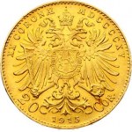 Austria 20 Corona MDCCCCXV 1915 Restrike. Franz Joseph I(1848-1916). Obverse: Head of Franz Joseph I; right. Reverse...