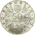 Austria 50 Schilling 1967 100th Anniversary of the Blue Danube Waltz. Obverse: Value within circle of shields. Reverse...