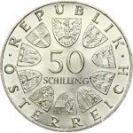 Austria 50 Schilling 1967 100th Anniversary of the Blue Danube Waltz. Obverse: Value within circle of shields. Reverse...