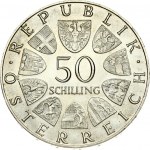 Austria 50 Schilling 1969 450th Anniversary - Death of Maximilian I. Obverse: Value within circle of shields. Reverse...