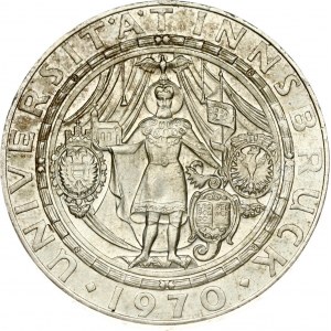 Austria 50 Schilling 1970 300th Anniversary - Innsbruck University. Obverse: Value within circle of shields. Reverse...