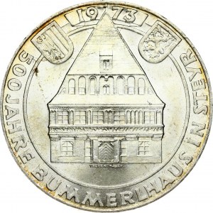 Austria 50 Schilling 1973 500th Anniversary of the Bummerl House. Obverse: Value within circle of shields. Reverse...