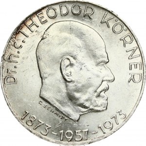 Austria 50 Schilling 1973 100th Anniversary of birth of Dr Thedor Koerner. Obverse: Value within circle of shields...