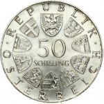 Austria 50 Schilling 1973 100th Anniversary of birth of Dr Thedor Koerner. Obverse: Value within circle of shields...