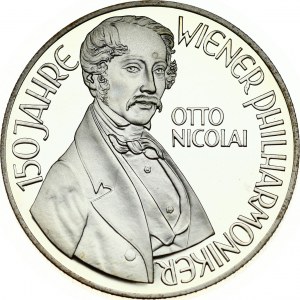 Austria 100 Schilling 1992 Obverse: Theater building; value below. Reverse: Bust of Otto Nicolai; 3/4 right...