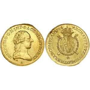 Austrian Netherlands 1/2 Souverain D'or 1786A Joseph II (1780-1790). Obverse: Laureate head right. Obverse Legend...