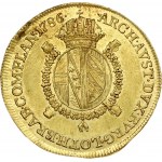 Austrian Netherlands 1/2 Souverain D'or 1786A Joseph II (1780-1790). Obverse: Laureate head right. Obverse Legend...