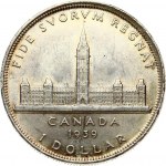 Canada 1 Dollar 1939 Royal Visit. George VI (1936-1952). Obverse: Head left. Reverse: Tower at center of building...