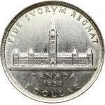 Canada 1 Dollar 1939 Royal Visit. George VI (1936-1952). Obverse: Head left. Reverse: Tower at center of building...