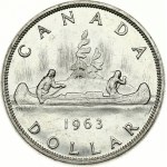 Canada 1 Dollar 1963 Voyageur. Elizabeth II(1952-). Obverse: Laureate bust right. Reverse: Voyageur...