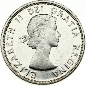 Canada 1 Dollar 1864-1964 Elizabeth II(1952-). Obverse: Laureate bust right. Reverse: Design at center...