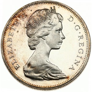 Canada 1 Dollar 1965 Voyageur. Elizabeth II(1952-).Obverse: Young bust right. Reverse: Voyageur...