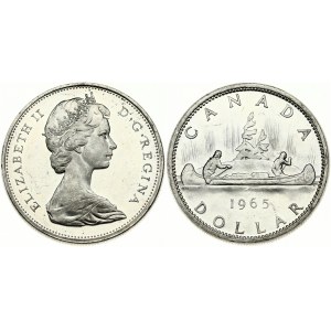 Canada 1 Dollar 1965 Voyageur. Elizabeth II(1952-). Obverse: Young bust right. Reverse: Voyageur...