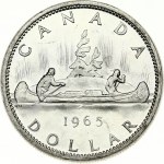 Canada 1 Dollar 1965 Voyageur. Elizabeth II(1952-). Obverse: Young bust right. Reverse: Voyageur...