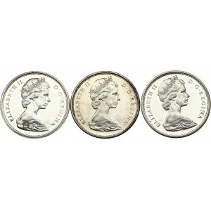 Canada 50 Cents 1965 & 1966 Elizabeth II(1952-). Obverse: Young bust right. Reverse...