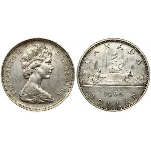 Canada 1 Dollar 1966 Elizabeth II (1952-). Obverse: Portrait of Queen Elizabeth II facing right. Reverse...