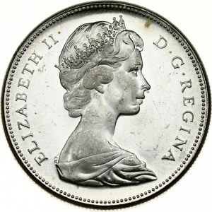 Canada 1 Dollar 1867-1967 Confederation Centennial. Elizabeth II(1952-). Obverse: Young bust right. Reverse: Goose left...