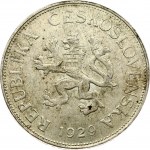 Czechoslovakia 5 Korun 1929 Obverse: Czech lion with Slovak shield; date below. Reverse...