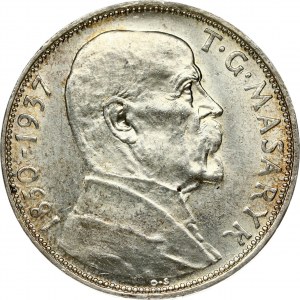 Czechoslovakia 20 Korun (1850-1937) Death of President Masaryk. Obverse: Denomination above state emblem. Reverse...