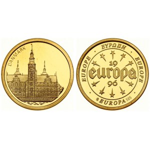 Denmark Europe Medal 1996 Gold 585. Weight approx: 3.12g Diameter: 20mm