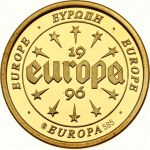 Denmark Europe Medal 1996 Gold 585. Weight approx: 3.12g Diameter: 20mm
