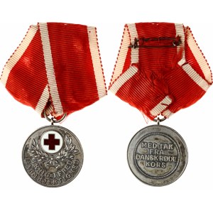 Denmark Medal of Merit (20th century) of the Danish Red Cross. Ribbon: Red with white edges. Silver. Weight approx: 24...