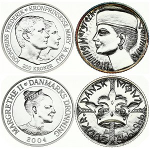 Denmark 200 Kroner 1995 & 2004 Commemorative issue. Margrethe II (1972-). 1000th Anniversary of Danish Coinage...