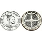 Denmark 200 Kroner 1997 & 2004 Commemorative issue. Margrethe II (1972-). 25th Anniversary - Queen's Reign...