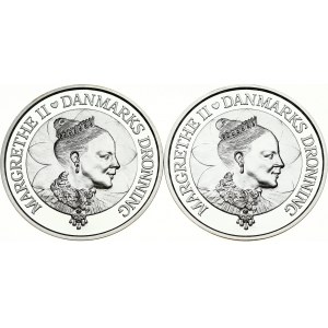 Denmark 200 Kroner 2000 Commemorative issue. Margrethe II (1972-). Queen Margrethe's 60th Birthday; Silver 62.2g...