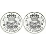 Denmark 200 Kroner 2000 Commemorative issue. Margrethe II (1972-). Queen Margrethe's 60th Birthday; Silver 62.2g...