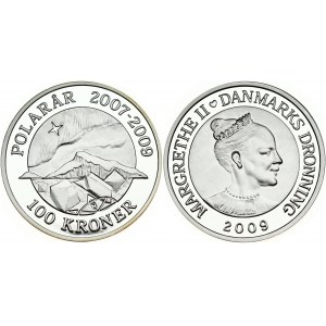 Denmark 100 Kroner 2009 International Polar Year. Margrethe II (1972-). Obverse Lettering...