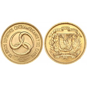 Dominican Republic 30 Pesos 1974 12th Central American and Caribbean Games. Obverse: National arms. Reverse...