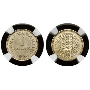 Estonia 1 Mark 1926 Obverse: National arms within wreath. Reverse: Denomination. Nickel-Bronze. KM 5...