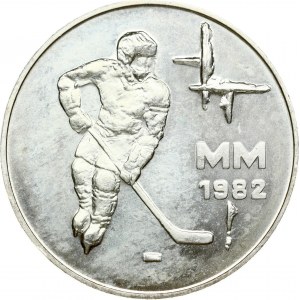 Finland 50 Markkaa 1982 K-T World Ice Hockey Championship Games. Obverse: Denomination. Reverse: Hockey player...