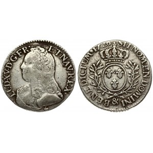 France 1/5 Ecu 1726 & Aix-en-Provence Louis XV (1715-1774). 1/5 Shield with olive branches. Silver. Aix 1726 & Ref: G...