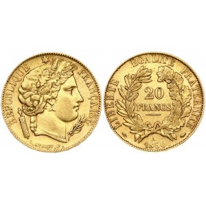 France 20 Francs 1850A Obverse: Liberty head with oak leaf wreath right. Reverse: Denomination within wreath. Gold 6...