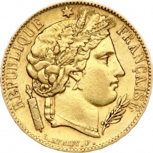 France 20 Francs 1850A Obverse: Liberty head with oak leaf wreath right. Reverse: Denomination within wreath. Gold 6...