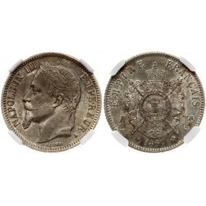 France 1 Franc 1867 A Napoleon III(1852-1870). Obverse: Laureate head left. Obverse Legend: NAPOLEON III EMPEREUR...